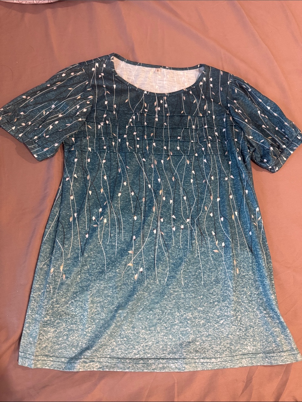 Women's Teal Ombre Short Sleeve Top